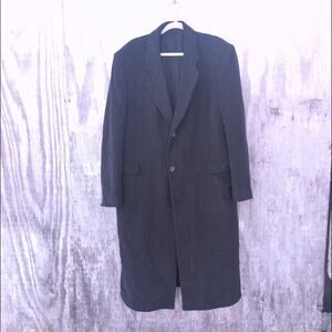 Vintage Di Silver Italian Cashmere Blend Overcoat Men's 46L Peaky Blinders